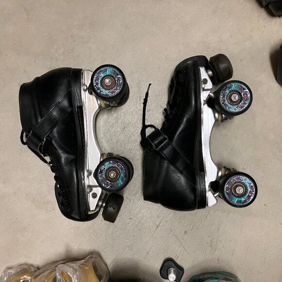 Riedell RS1000 speed skates, leather uppers, wide toestop, 3 sets of wheels - Picture 4 of 12